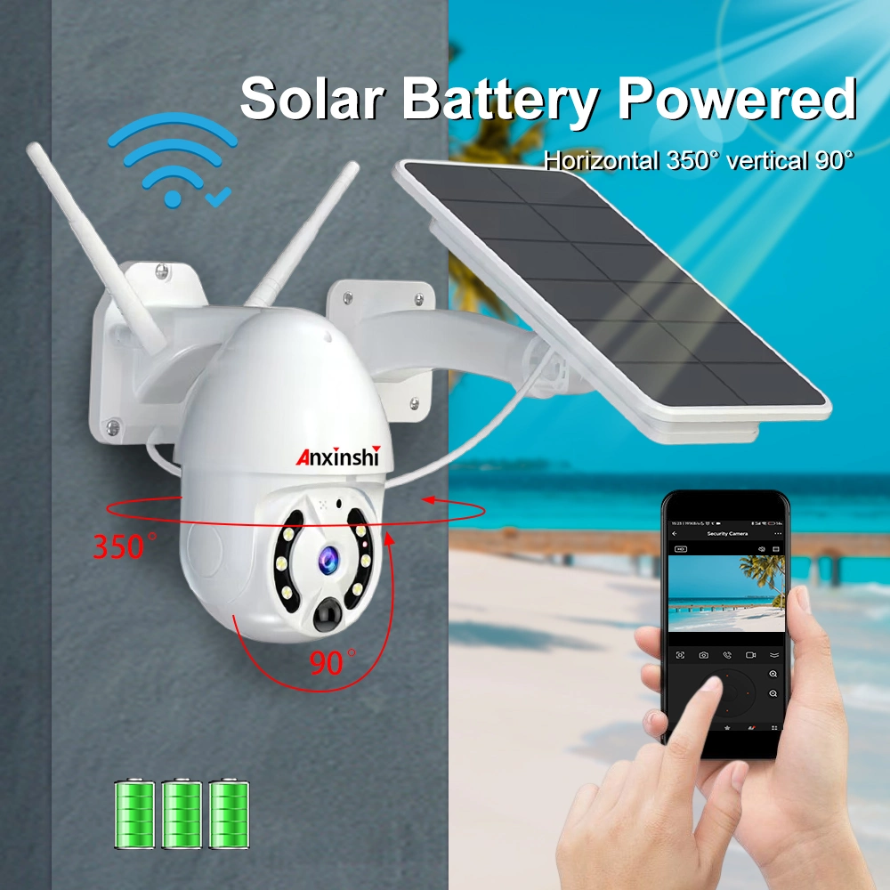 4G SIM Card 2MP HD Low Power Consumption Solar Panel Outdoor Monitoring PTZ Camera Two-Way Audio