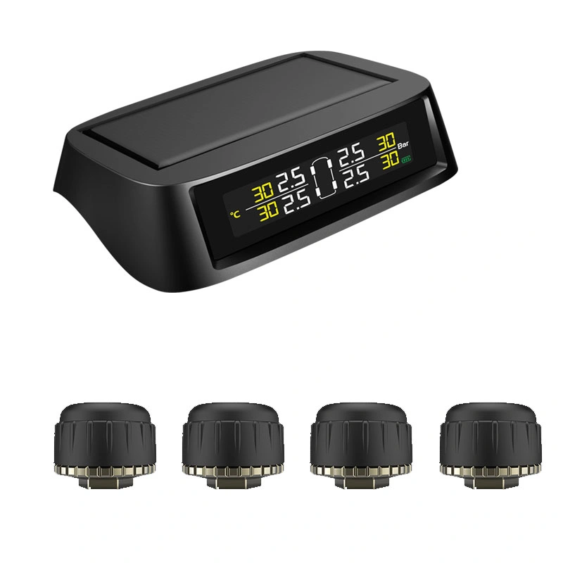 Wireless External Sensor Car Tire Pressure Solar USB TPMS Monitoring System